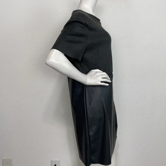 Zara Faux Leather & Suede Vintage Inspired Retro 1960's Pullover Mini Dress XL - Picture 6 of 10